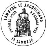 Oblitération 1er jour à Lambesc le 9 octobre 1993