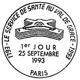 Oblitération 1er jour à Paris  le 25 septembre 1993