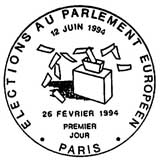 Oblitération 1er jour à Paris et Strasbourg le 26 février 1994