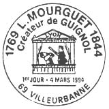 Oblitération 1er jour à Villeurbanne le 4 mars 1994
