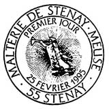 Oblitération 1er jour à Stenay le 25 février 1995