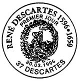 Oblitération 1er jour à Descartes le 30 mars 1996