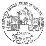 Oblitération 1er jour à Versailles le 10 mai 1997