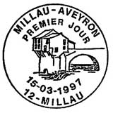 Oblitération 1er jour à Millau le 15 mars 1997