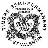 Oblitération 1er jour à Saint-Valentin le 31 janvier 1998