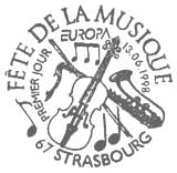 Oblitération 1er jour à Strasbourg et Paris le 13 juin 1998