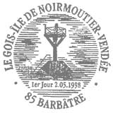 Oblitération 1er jour à Barbâtre et Beauvoir-sur-Mer le 2 mai 1998