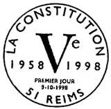 Oblitération 1er jour à Reims le 3 octobre 1998