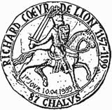 Oblitération 1er jour à Chalus, Les Andelys et Fontevraud le 10 avril 1999
