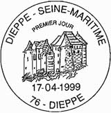 Oblitération 1er jour à Dieppe le 17 avril 1999