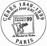 Oblitération 1er jour à Paris le 2 juillet 1999