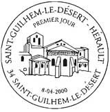 Oblitération 1er jour à Saint-Guilhem-le-Désert le 8 avril 2000