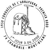 Oblitération 1er jour à Chamonix le 3 juin 2000