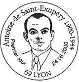 Oblitération 1er jour à Lyon, Agay, Saint-Maurice de Remens le 24 juin 2000