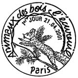 Oblitération 1er jour à Paris le 21 avril 2001