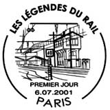 Oblitération 1er jour à Paris, Dijon, Mulhouse, Chalindrey le 6 juillet 2001