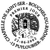 Oblitération 1er jour à Puyloubier le 22 juin 2002