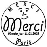 Oblitération 1er jour à Paris en 2003