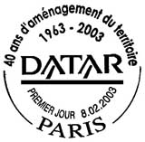 Oblitération 1er jour à Paris le 8 février 2003