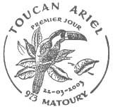Oblitération 1er jour à Fort de France (Martinique), St Denis (Réunion), Matoury (Guyane), et Pointe à Pitre (Guadeloupe) le 22 mars 2003