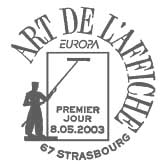 Oblitération 1er jour à Strasbourg le 8 mai 2003