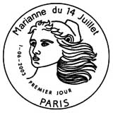 Oblitération 1er jour à Paris le 1 juin 2003
