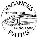 Oblitération 1er jour à Paris le 14 juin 2003