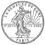 Oblitération 1er jour à Paris le 6 novembre 2003