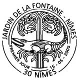 Oblitération 1er jour à Nimes le 15 mai 2005