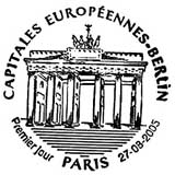 Oblitération 1er jour à Paris et Berlin (Allemagne) le 27 aout 2005