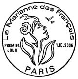 Oblitération 1er jour à Paris le 1 octobre 2006