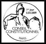 Oblitération 1 jour  à Paris dans le hall daccueil du conseil constitutionnel le 5 mars 2009