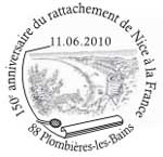 Oblitération 1er jour à Paris  au Salon du timbre et à Nice le 11, 12 et 13 juin 2010