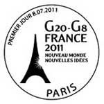 Oblitération 1er jour à Paris  au Carré d'Encre, le 8 et 9 juillet 2011.'