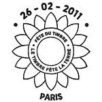 Oblitération 1er jour à Paris  au Carré d'Encre et dans les 107 villes participant à la fête du timbre le 26 et 27 février 2011
