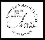 Oblitération 1er jour à Paris au Carré d'Encre, Versailles, Chantilly, Sceaux le 31 mai et 1 juin 2013