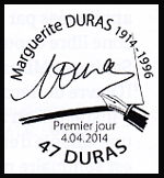 Oblitération 1er jour à Paris au Carré d'Encre et Duras (Lot et Garonne) le 4 et 5 avril 2014