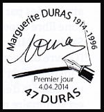 Oblitération 1er jour à Paris au Carré d'Encre et Duras (Lot et Garonne) le 4 et 5 avril 2014