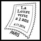 Oblitération 1er jour à Paris au Carré d'Encre et au salon philatélique d'automne le 6, 7 et 8 novembre 2014