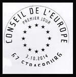 Oblitération 1er jour à Paris au Carré d'Encre et Strasbourg le vendredi 3 octobre 2014