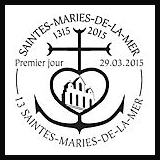 Oblitération illustrée 1er jour à Paris au Carré d'Encre aux Saintes-Maries-de-la-Mer le Dimanche 29 mars 2015