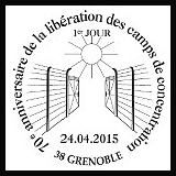 Oblitération illustrée 1er jour à Paris au Carré d'Encre et à Grenoble (38) le 24 et 25 avril 2015