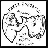 Oblitération 1er jour à Paris au Carré d'Encre le 28 et 29 aout 2015