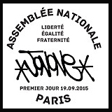 Oblitération illustrée 1er jour à Paris au Carré d'Encre et au Palais de l'Assemblée nationale le Samedi 19 septembre 2015