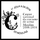 Oblitération 1er jour à Paris au Carré d'Encre et à Moulins (03) du 8 au 10 avril 2016