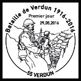 Oblitération 1er jour à Paris au Carré d'Encre le lundi 30 mai et Verdun le dimanche 29 mai 2016'