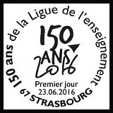 Oblitération 1er jour à Paris au Carré d'Encre et Strasbourg le 23 juin 2016