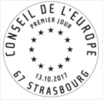 Oblitération 1er jour à Paris au Carré d'Encre le 16 octobre 2017 et Strasbourg le 13 octobre 2017