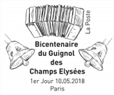 Oblitération 1er jour à Paris au carré d'Encre et au théâtre, Rond-Point des Champs Elysées le 10 mai 2018