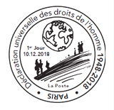 Oblitération 1er jour à Paris au carré d'Encre le 10 décembre 2018 